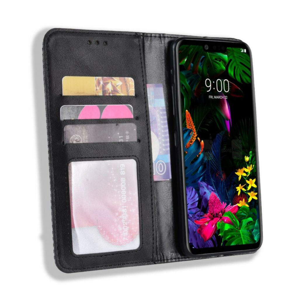 Schutzhülle Für LG G8 ThinQ Flip Case Stilisierter Vintage-ledereffekt