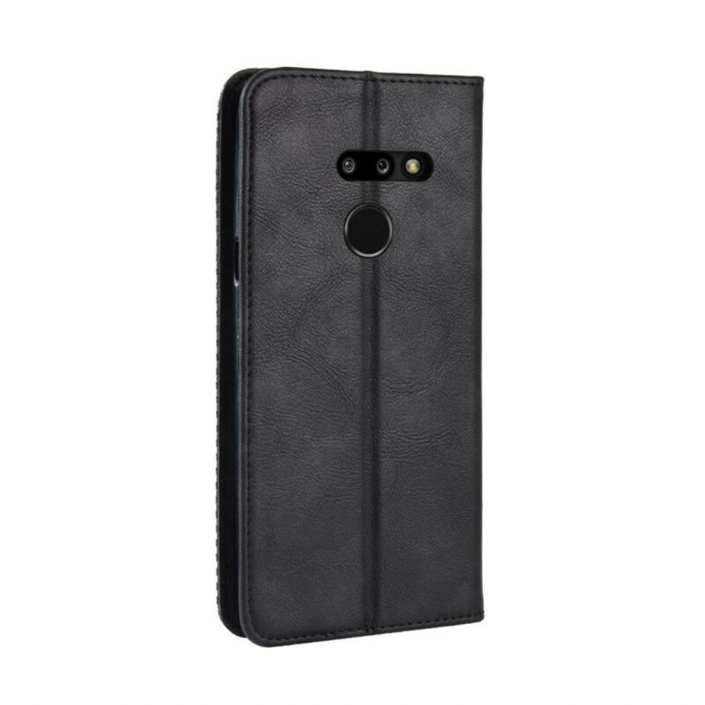 Schutzhülle Für LG G8 ThinQ Flip Case Stilisierter Vintage-ledereffekt