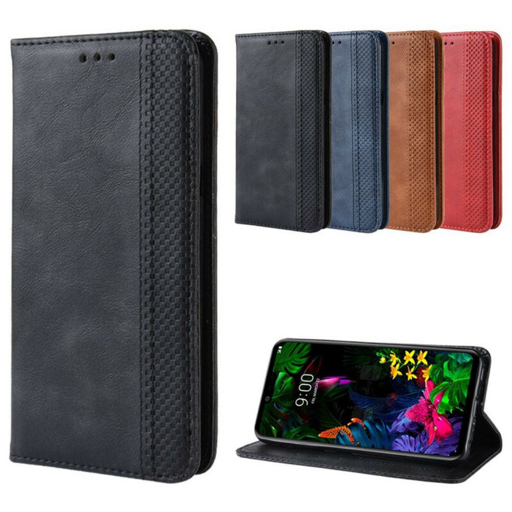 Schutzhülle Für LG G8 ThinQ Flip Case Stilisierter Vintage-ledereffekt