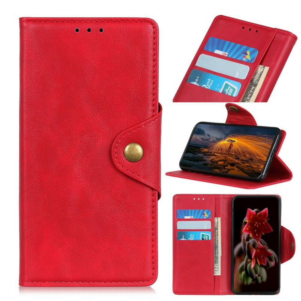 Flip Case Für Samsung Galaxy Note 10 Lite Kunstlederknopf