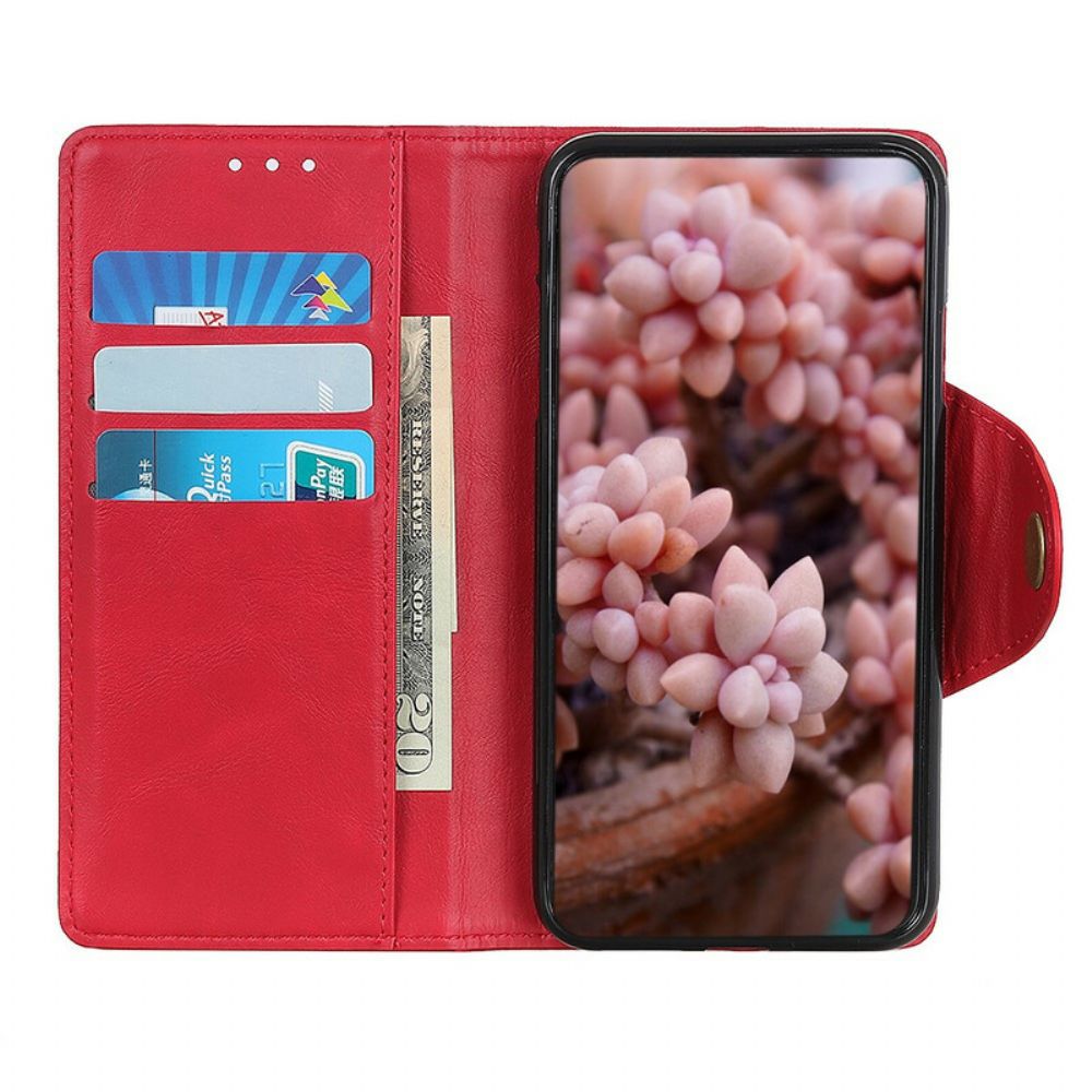 Flip Case Für Samsung Galaxy Note 10 Lite Kunstlederknopf