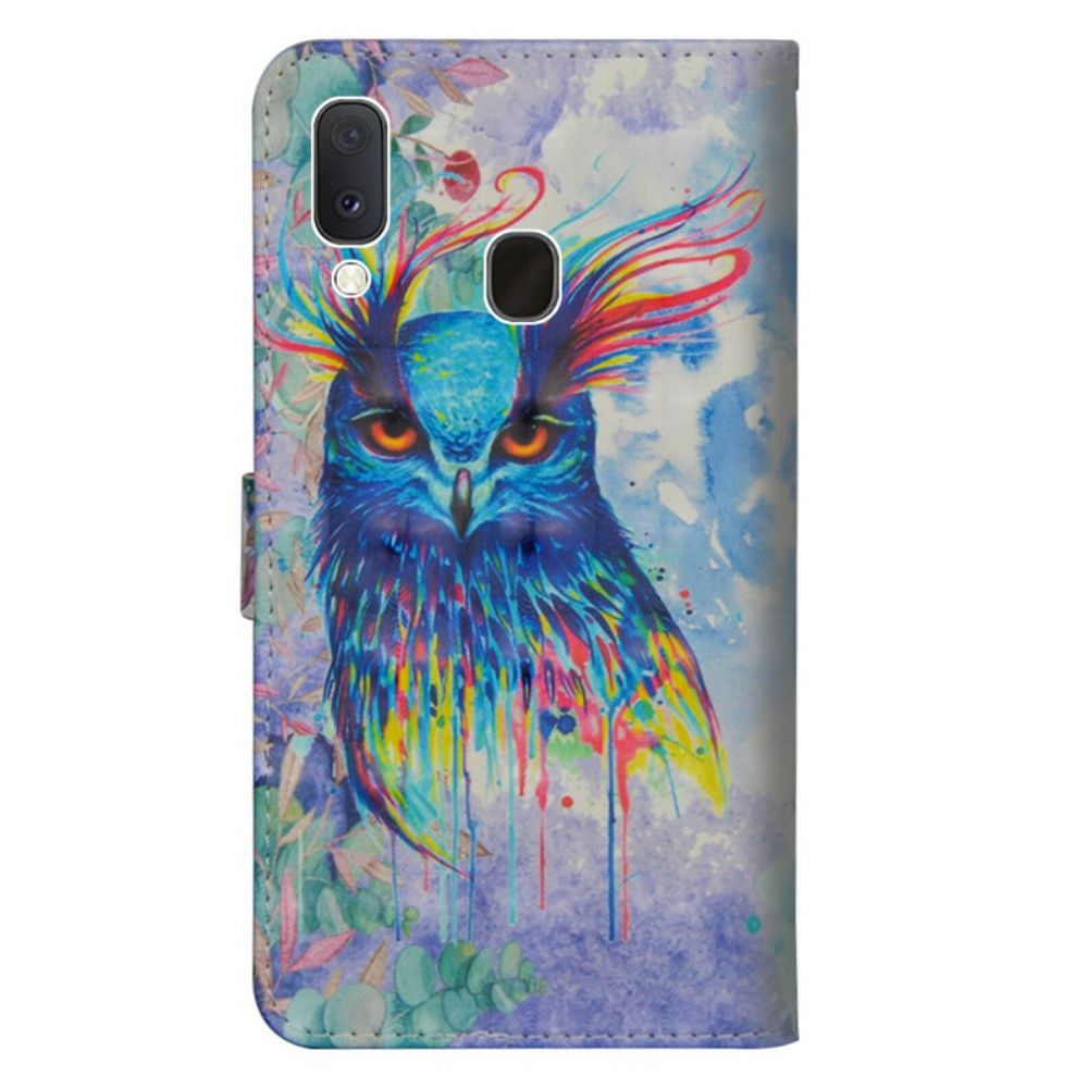 Lederhüllen Für Samsung Galaxy A10e Aquarell Vogel