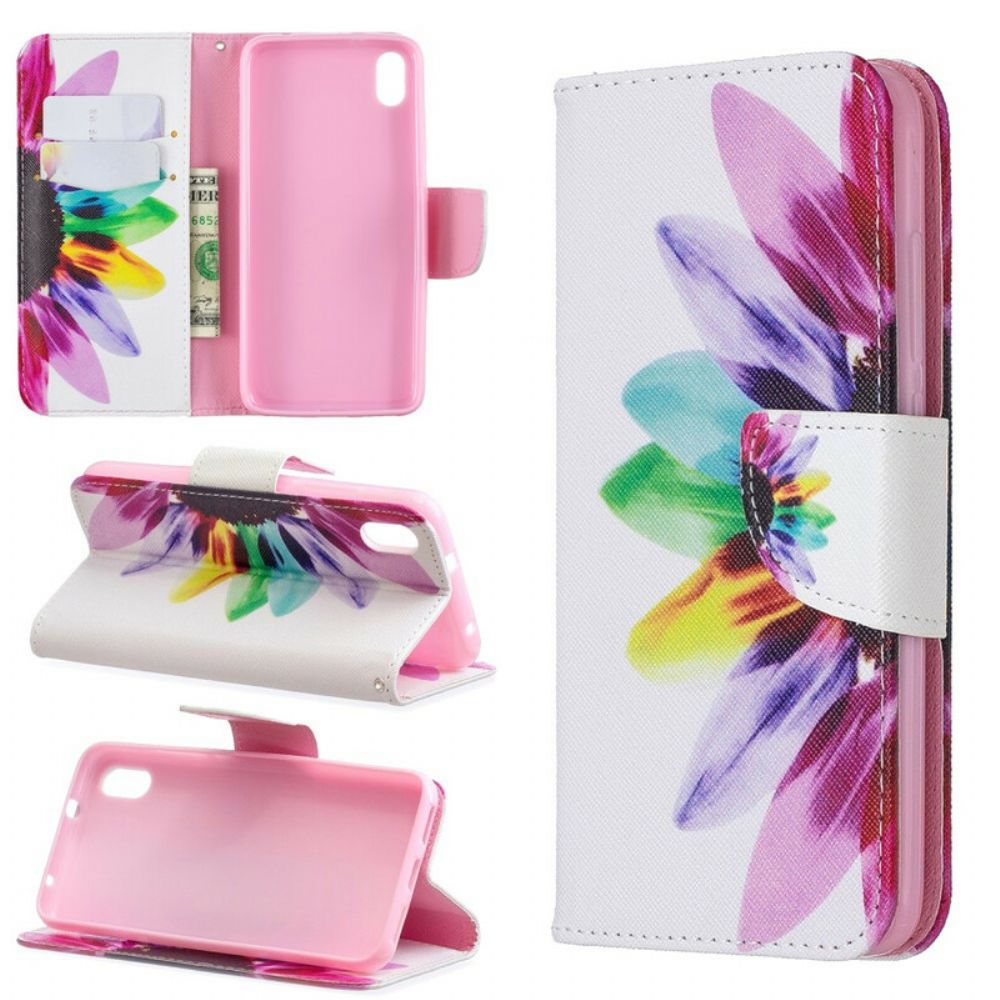 Flip Case Für Xiaomi Redmi 7A Aquarell Blume