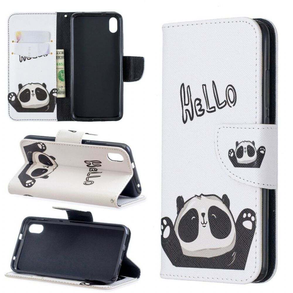 Flip Case Für Xiaomi Redmi 7A Hallo Panda