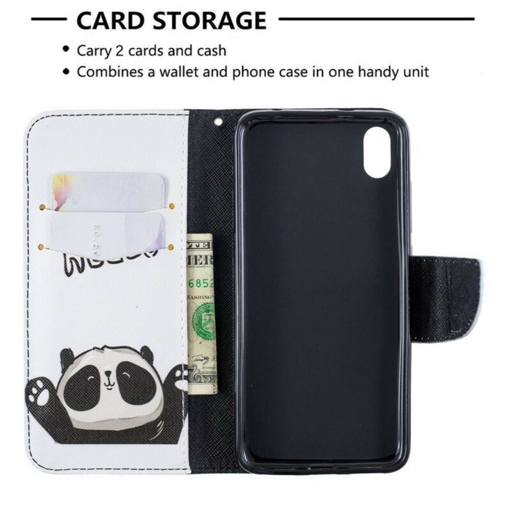 Flip Case Für Xiaomi Redmi 7A Hallo Panda