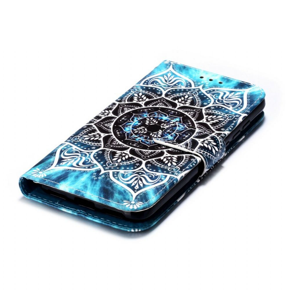 Flip Case Für Xiaomi Redmi 7A Mit Kordel Schwarzes Riemchen-mandala