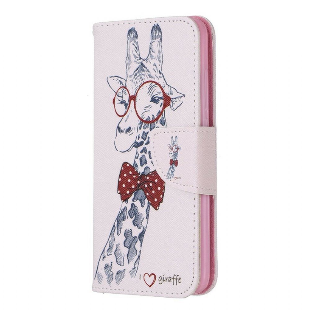 Flip Case Für Xiaomi Redmi 7A Nerdige Giraffe