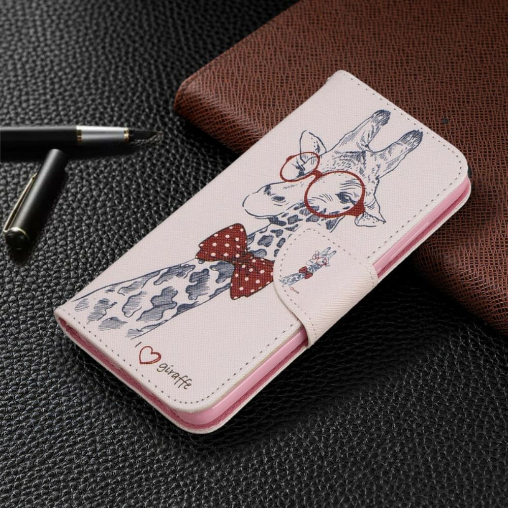 Flip Case Für Xiaomi Redmi 7A Nerdige Giraffe