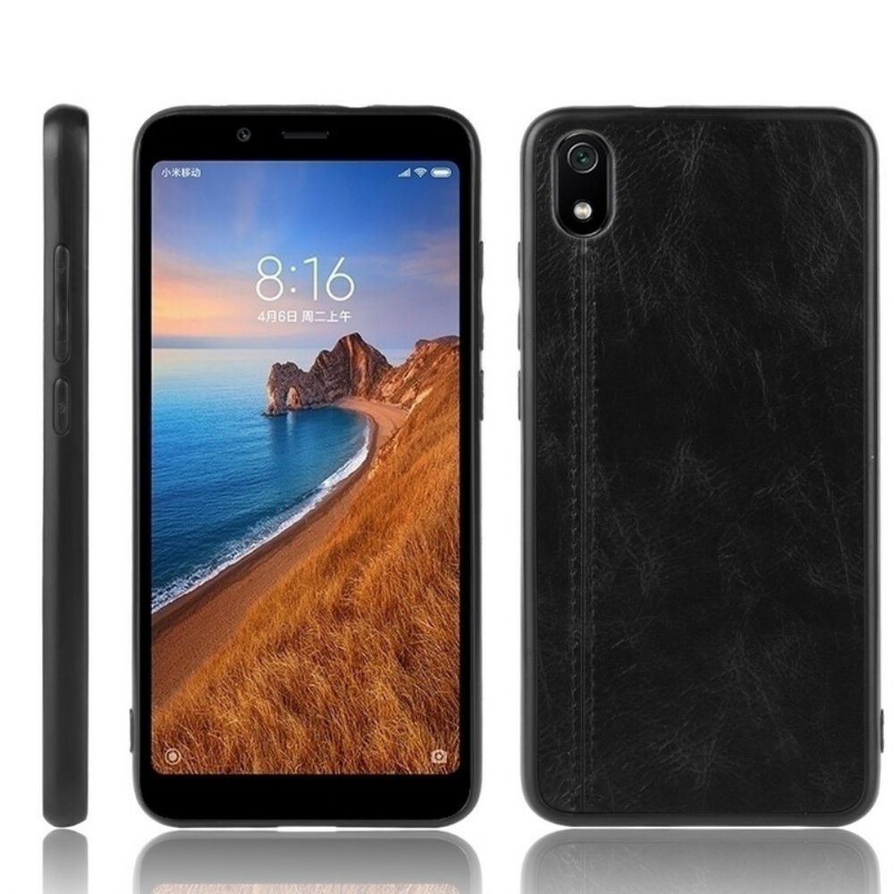 Handyhülle Für Xiaomi Redmi 7A Nähte Lederoptik