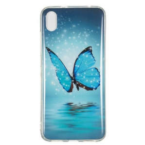 Hülle Für Xiaomi Redmi 7A Fluoreszierender Blauer Schmetterling