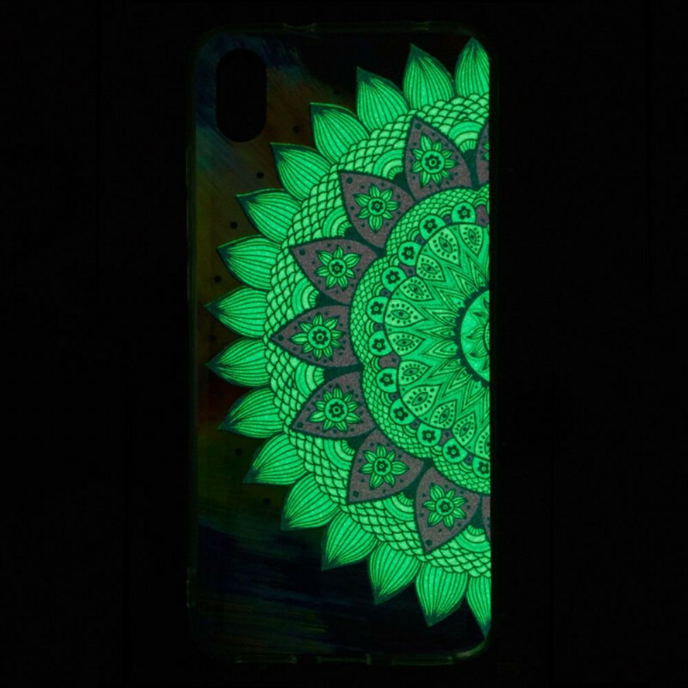 Hülle Für Xiaomi Redmi 7A Fluoreszierendes Buntes Mandala