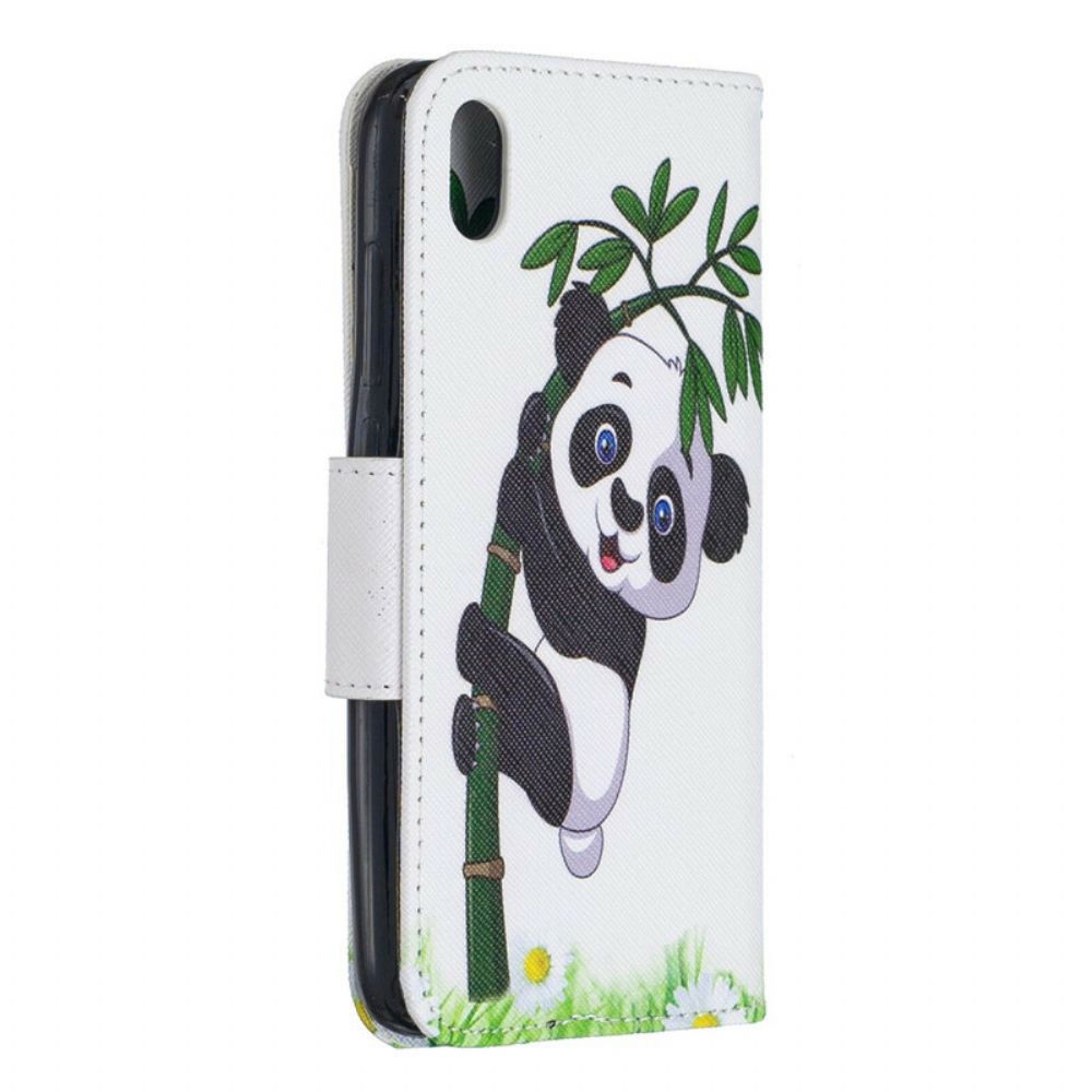 Lederhüllen Für Xiaomi Redmi 7A Panda Auf Bambus