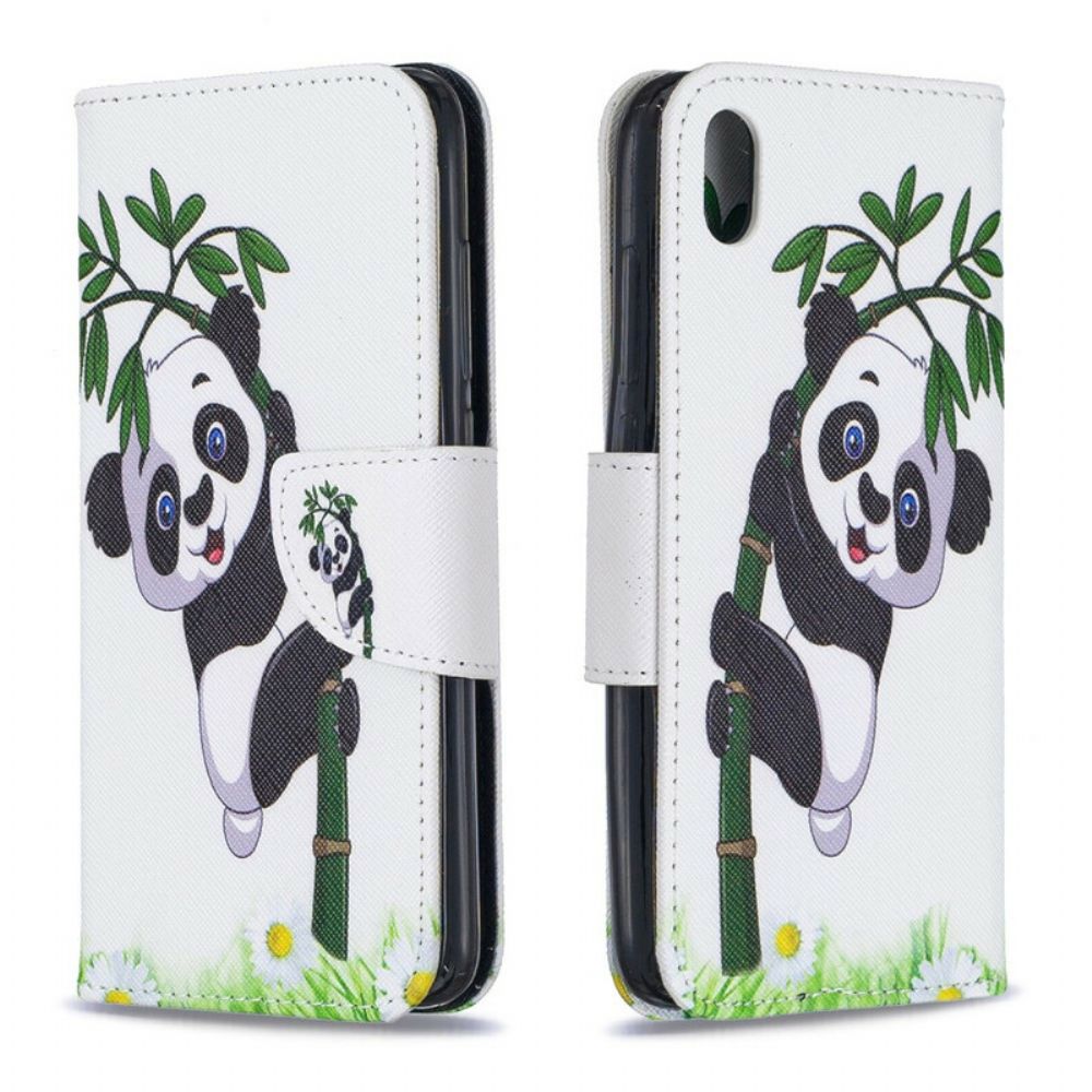 Lederhüllen Für Xiaomi Redmi 7A Panda Auf Bambus