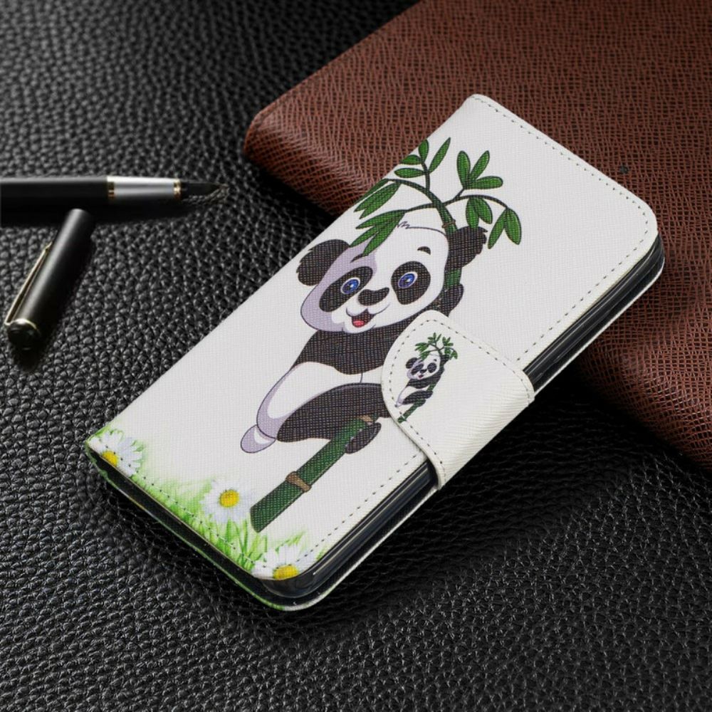 Lederhüllen Für Xiaomi Redmi 7A Panda Auf Bambus