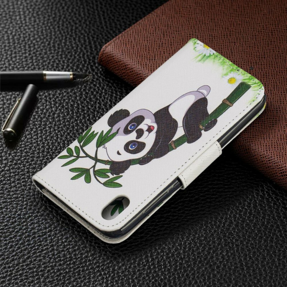 Lederhüllen Für Xiaomi Redmi 7A Panda Auf Bambus