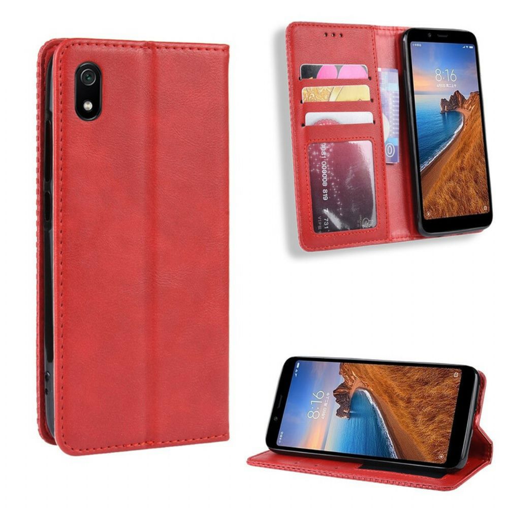 Schutzhülle Für Xiaomi Redmi 7A Flip Case Stilisierter Vintage-ledereffekt