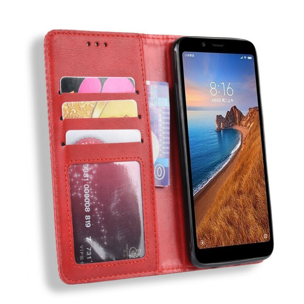 Schutzhülle Für Xiaomi Redmi 7A Flip Case Stilisierter Vintage-ledereffekt