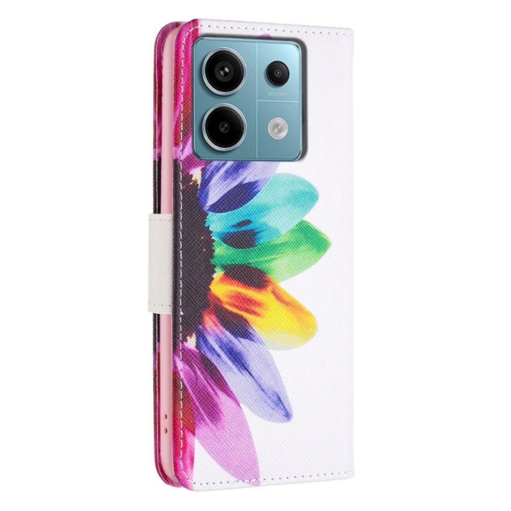 Lederhüllen Für Xiaomi Redmi Note 13 Pro 5g Aquarellblume