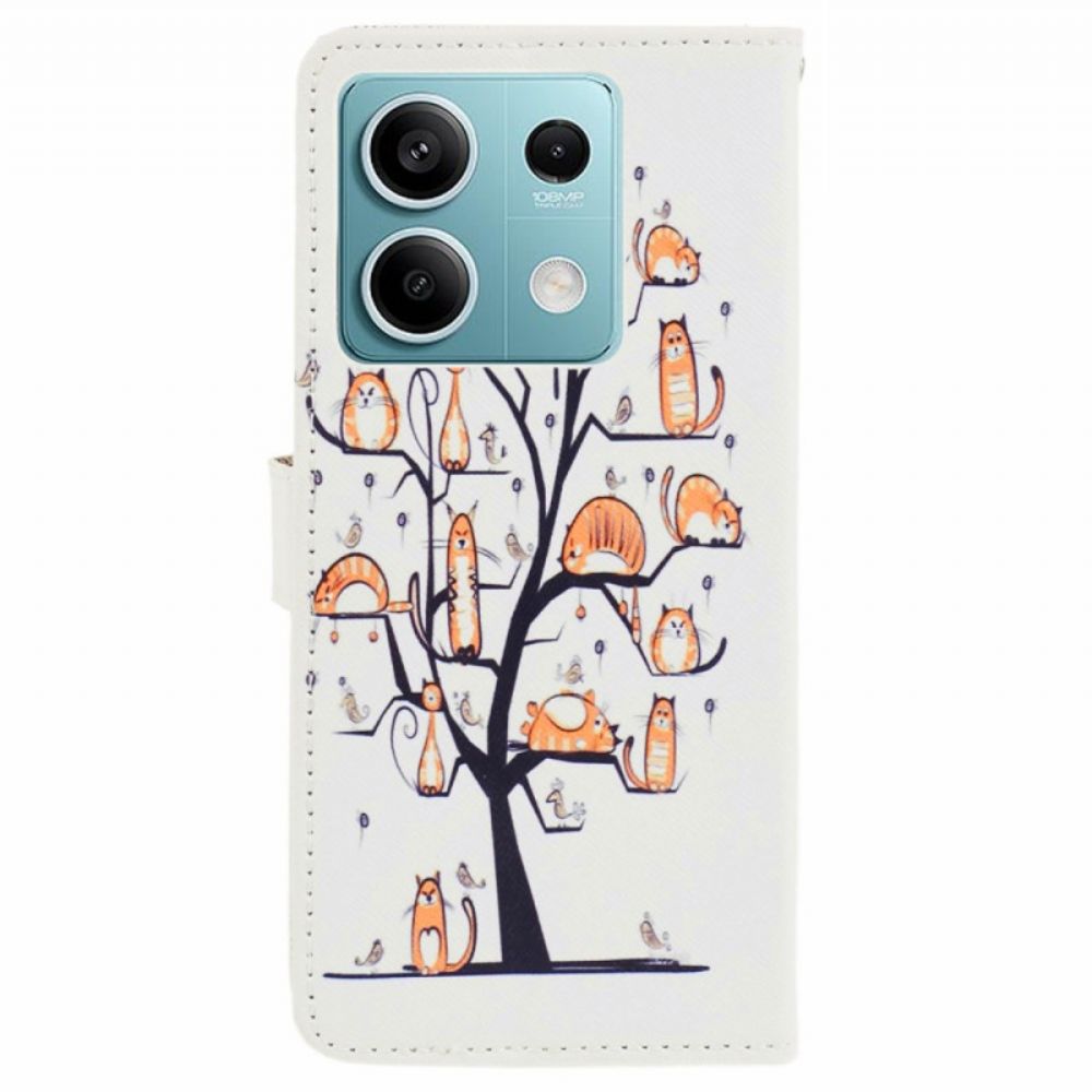 Lederhüllen Für Xiaomi Redmi Note 13 Pro 5g Katzen Im Baum