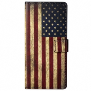 Lederhüllen Xiaomi Redmi Note 13 Pro 5g Handyhülle Amerikanische Flagge Im Vintage-stil