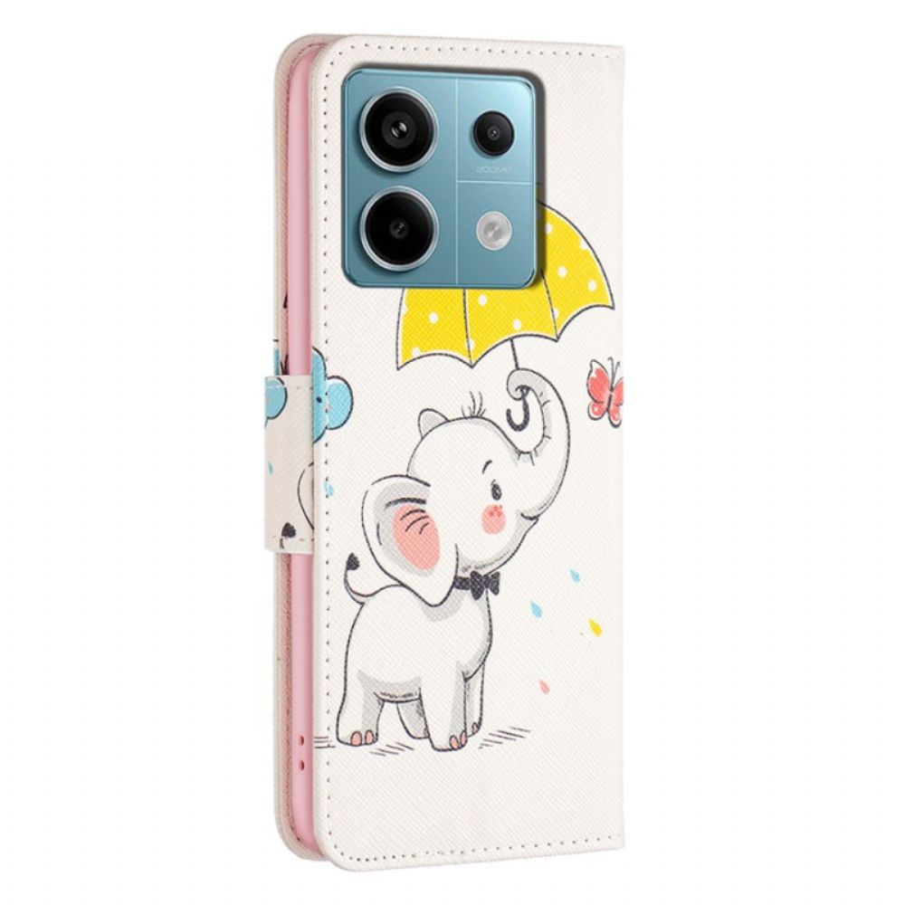 Lederhüllen Xiaomi Redmi Note 13 Pro 5g Regenschirm Und Elefant