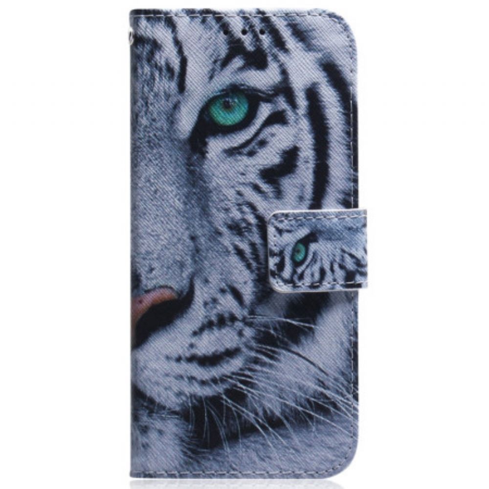 Lederhüllen Xiaomi Redmi Note 13 Pro 5g Weißer Tiger