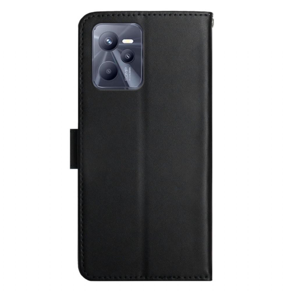 Flip Case Für Realme C35 Echtes Nappaleder