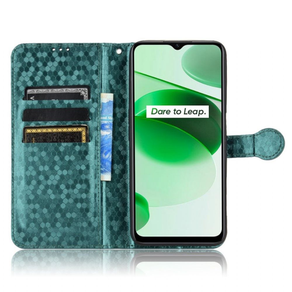 Flip Case Für Realme C35 Mit Kordel Bandzellen