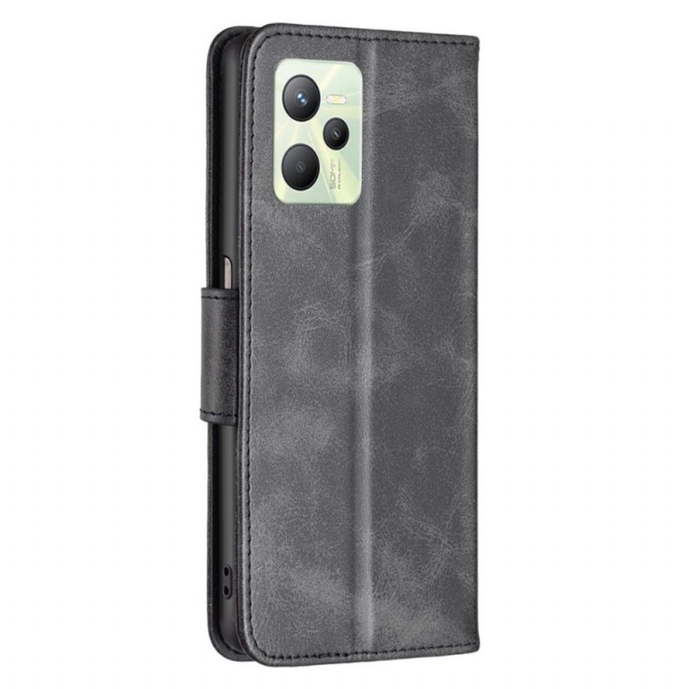 Flip Case Für Realme C35 Mit Kordel Flip Case Glatte Schräge Klappe Mit Riemen