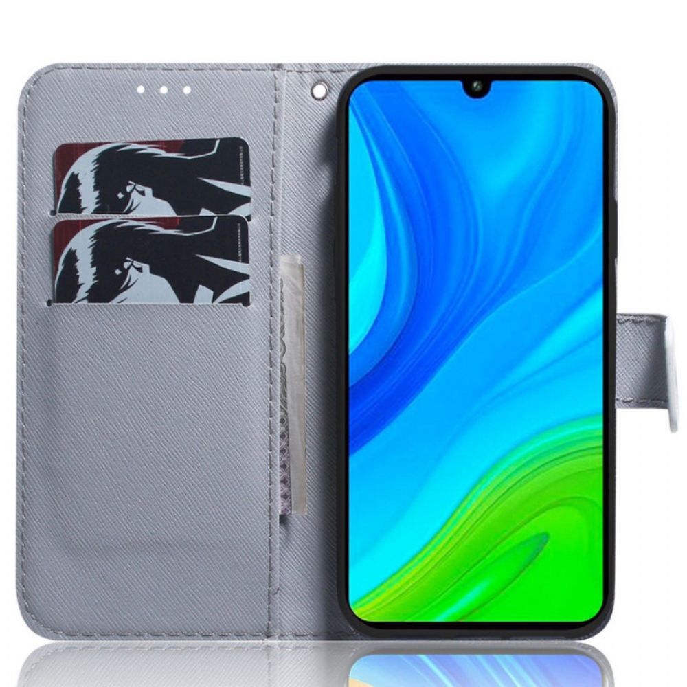 Flip Case Für Realme C35 Mit Kordel Tanga-blumenzweige