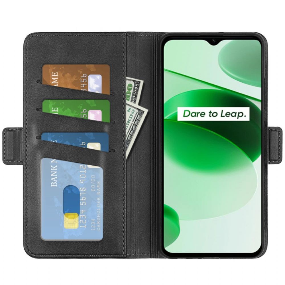 Flip Case Für Realme C35 Springfähiges Flexibles Silikon