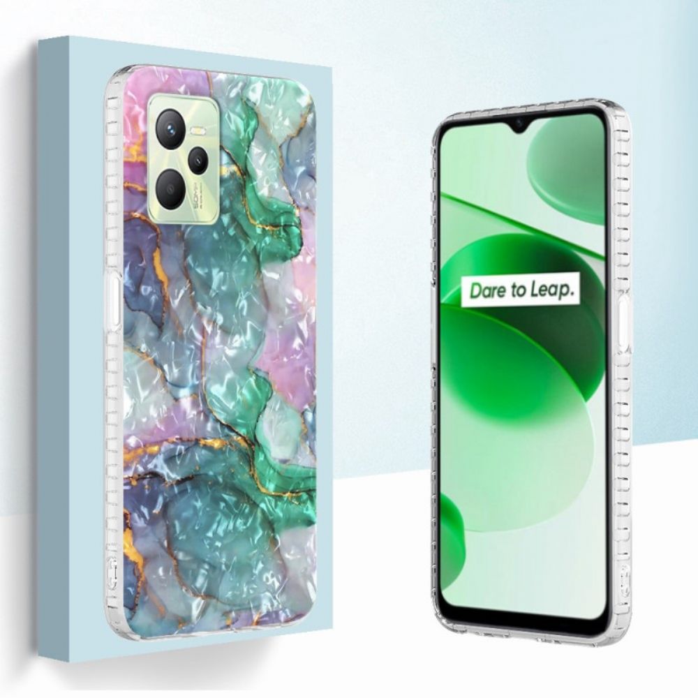 Hülle Für Realme C35 Gestylter Marmor