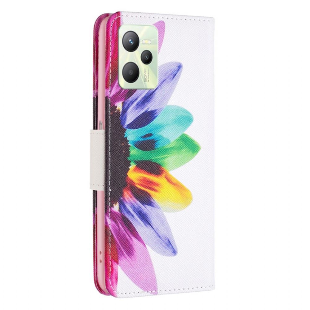 Lederhüllen Für Realme C35 Aquarell Blume