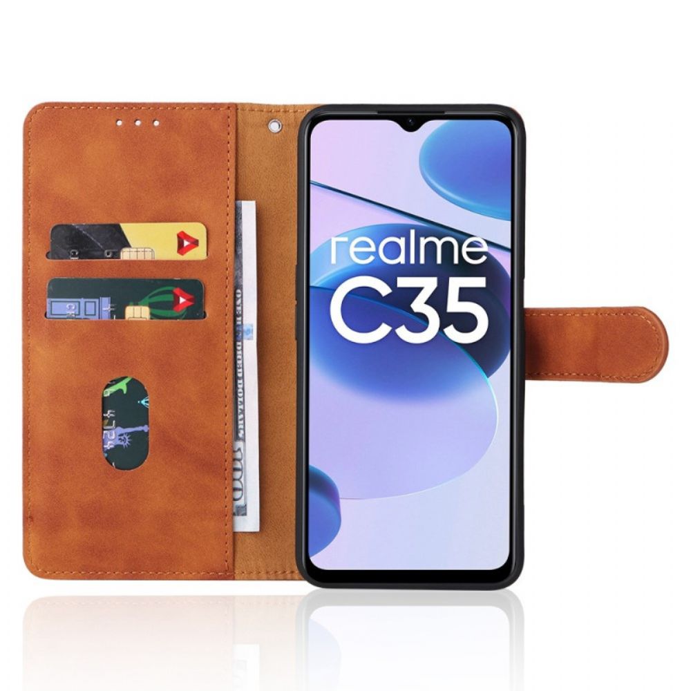 Lederhüllen Für Realme C35 Mit Kordel Hautgefühl Riemchen