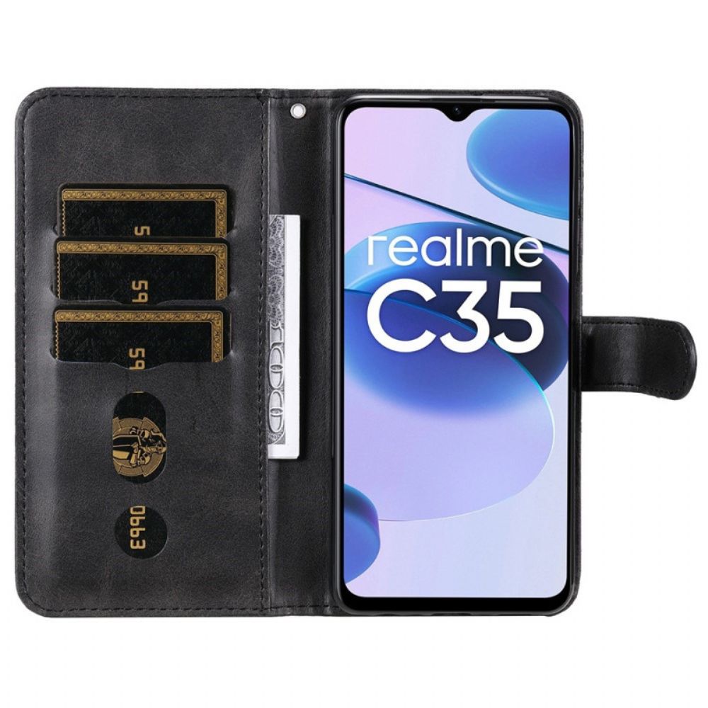 Lederhüllen Für Realme C35 Reißverschlusstasche