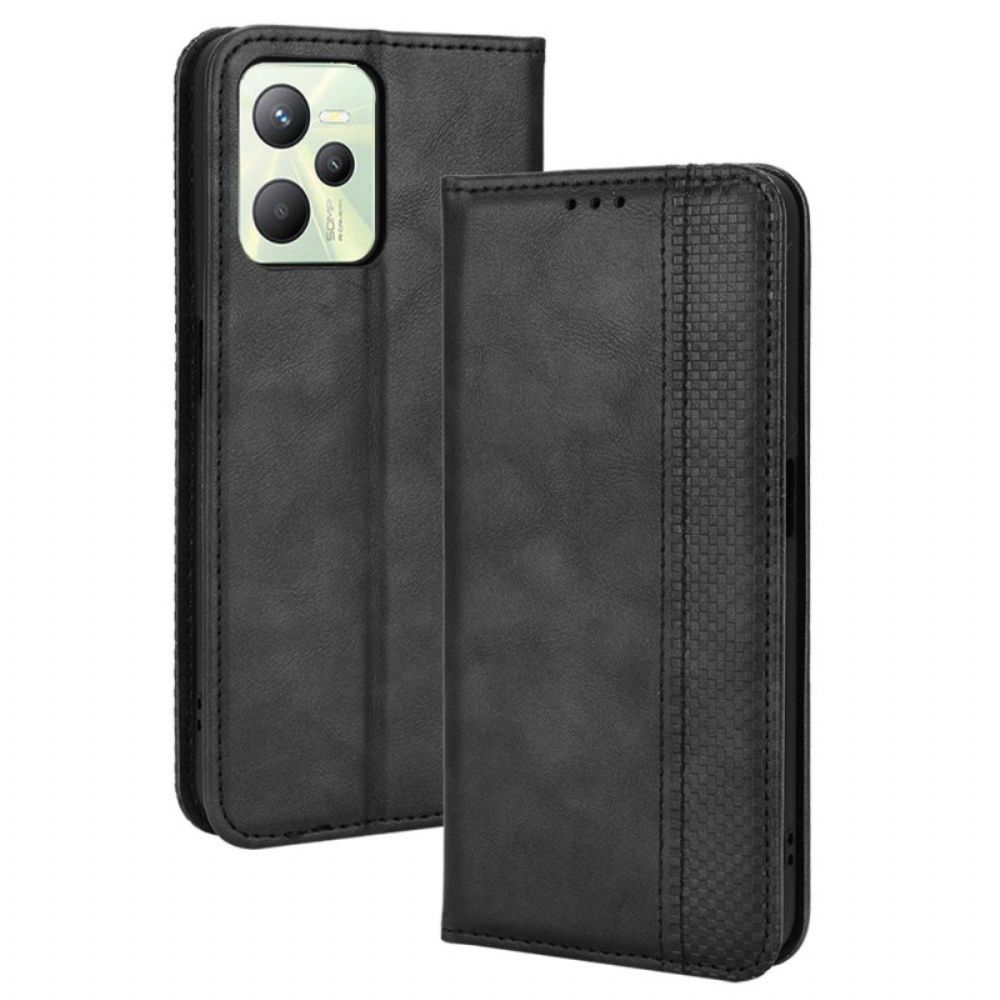 Schutzhülle Für Realme C35 Flip Case Flexibles Vintage-silikon