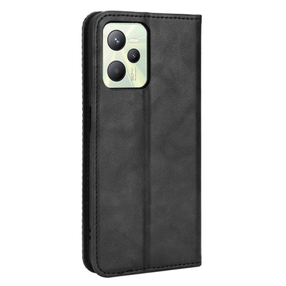 Schutzhülle Für Realme C35 Flip Case Flexibles Vintage-silikon