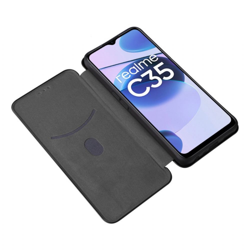 Schutzhülle Für Realme C35 Flip Case Kohlefaserring