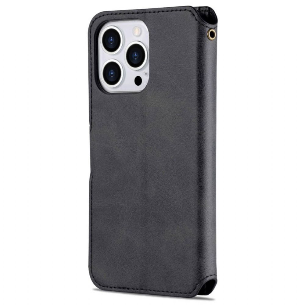 Flip Case Für iPhone 14 Pro Azns Kunstleder