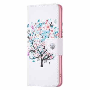 Flip Case Für iPhone 14 Pro Blumiger Baum