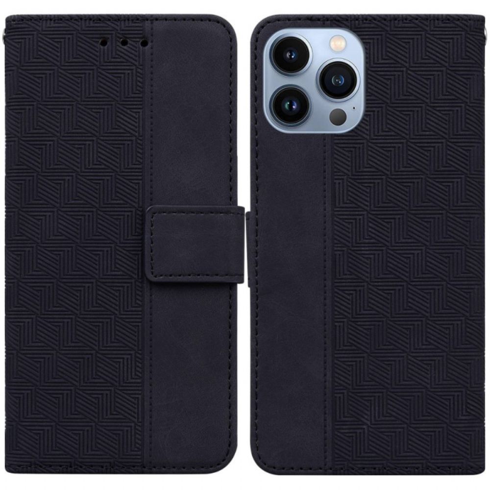 Flip Case Für iPhone 14 Pro Mit Kordel Tangamuster