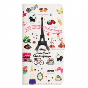 Flip Case Für iPhone 14 Pro Süßes Paris