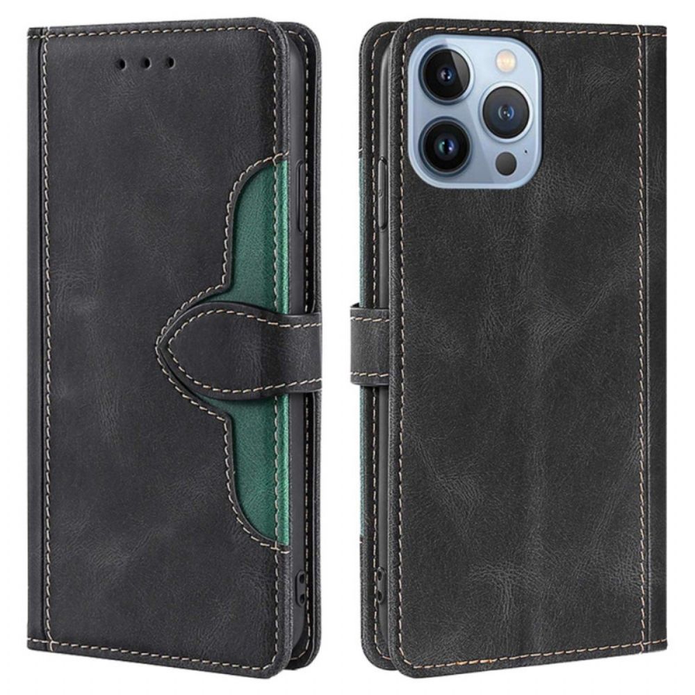 Flip Case Für iPhone 14 Pro Zweifarbiges Blumenmuster