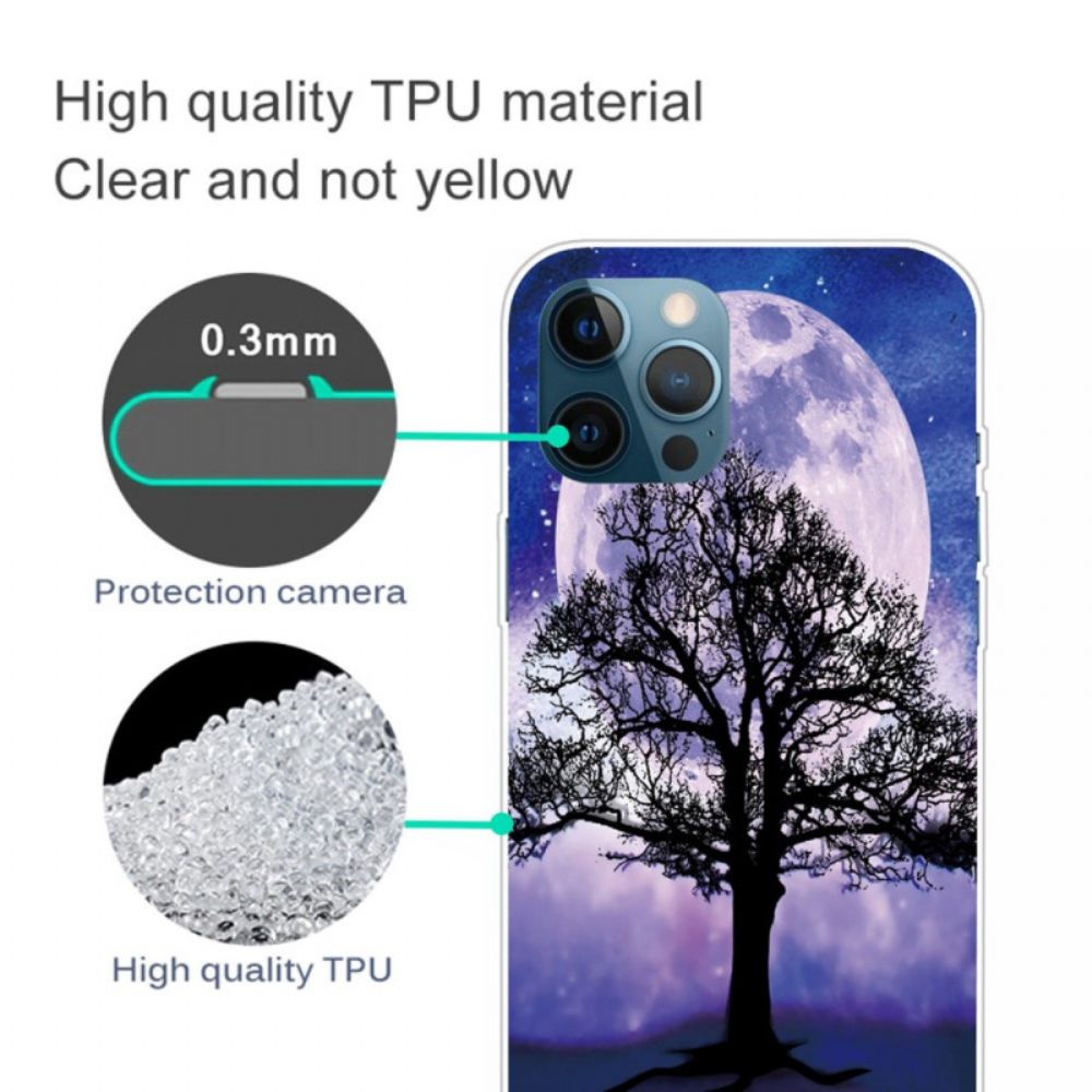 Hülle Für iPhone 14 Pro Baum Unter Dem Mond