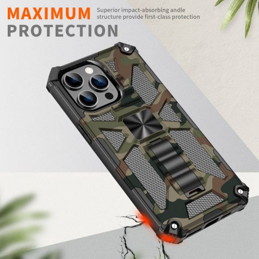 Hülle Für iPhone 14 Pro Camouflage Abnehmbare Stütze