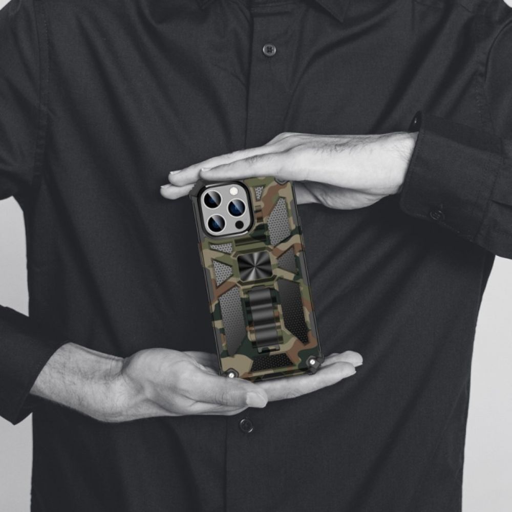 Hülle Für iPhone 14 Pro Camouflage Abnehmbare Stütze