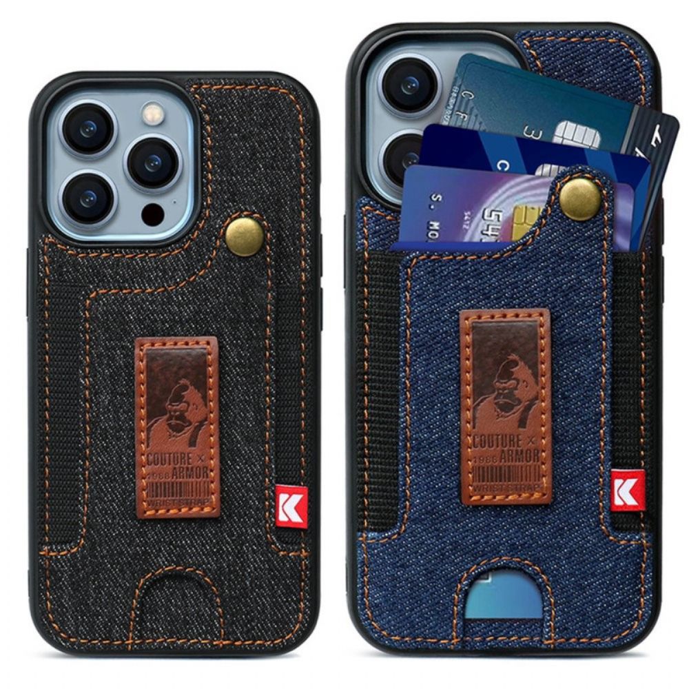 Hülle Für iPhone 14 Pro Kartenhalter Und Jeansband