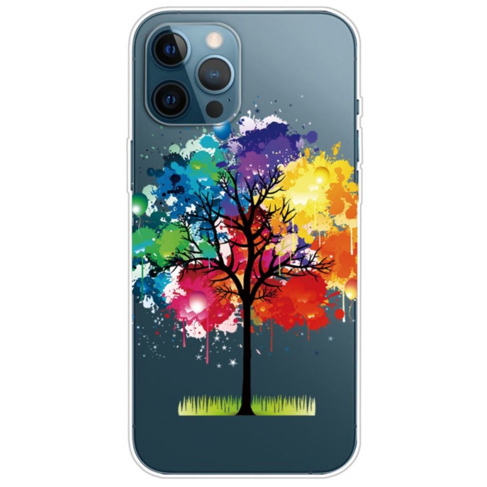 Hülle Für iPhone 14 Pro Transparenter Aquarellbaum