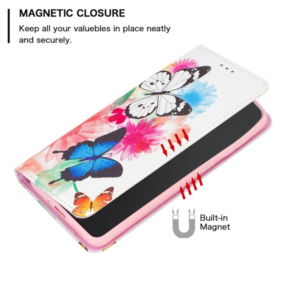 Schutzhülle Für iPhone 14 Pro Flip Case Schmetterlinge