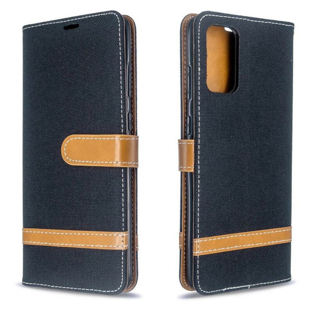 Flip Case Für Samsung Galaxy S20 Plus / S20 Plus 5G Mit Kordel Armband In Stoff- Und Lederoptik